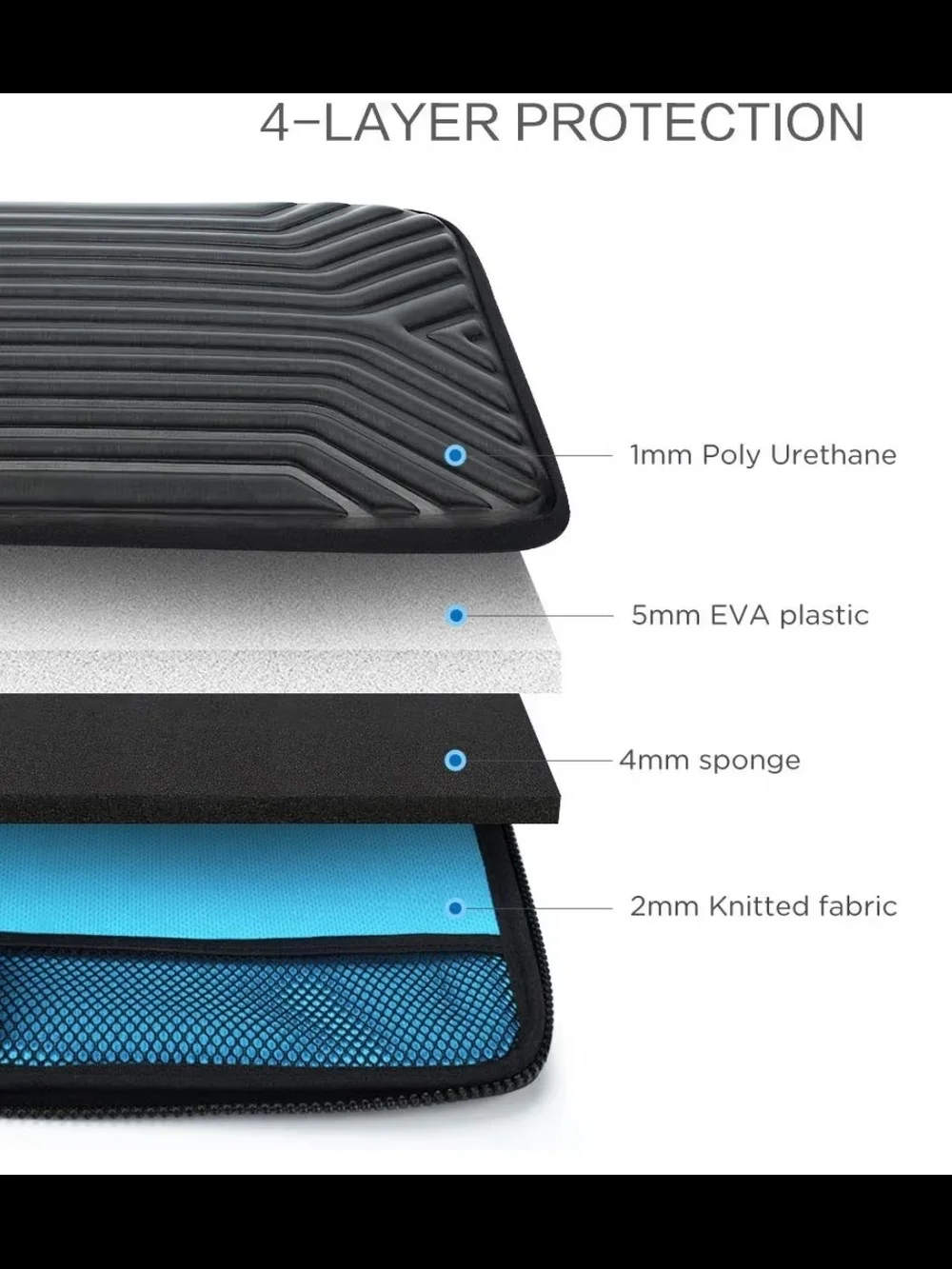 Domiso Textured Laptop Sleeve in Charcoal Gray